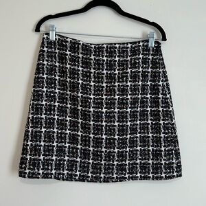 Loft black multi miniskirt